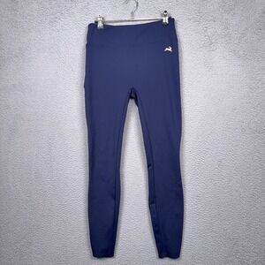 Tracksmith Leggings Women M Blue Turnover Tight Performance Stretch Running Gym